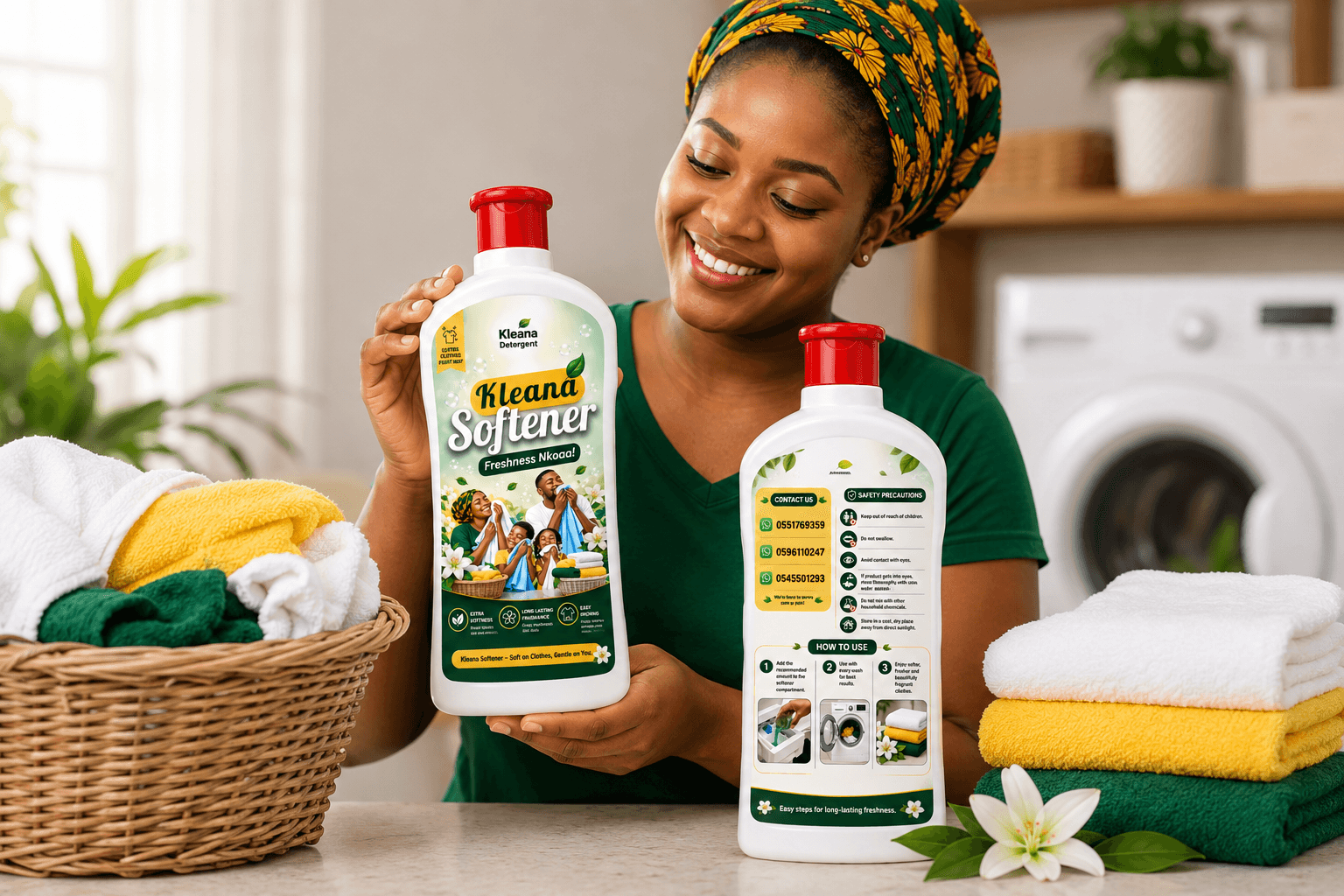 Woman happily holding Kleana Softener